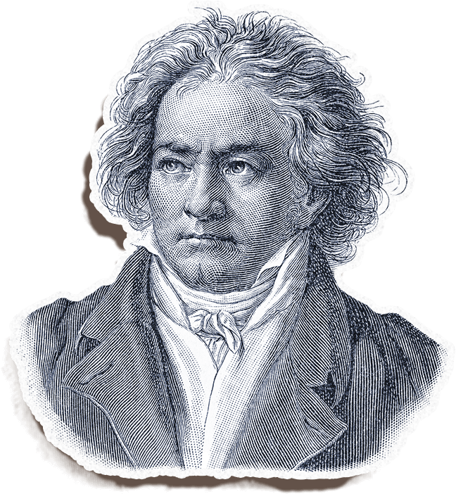 Head and shoulder portrait of Beethoven
